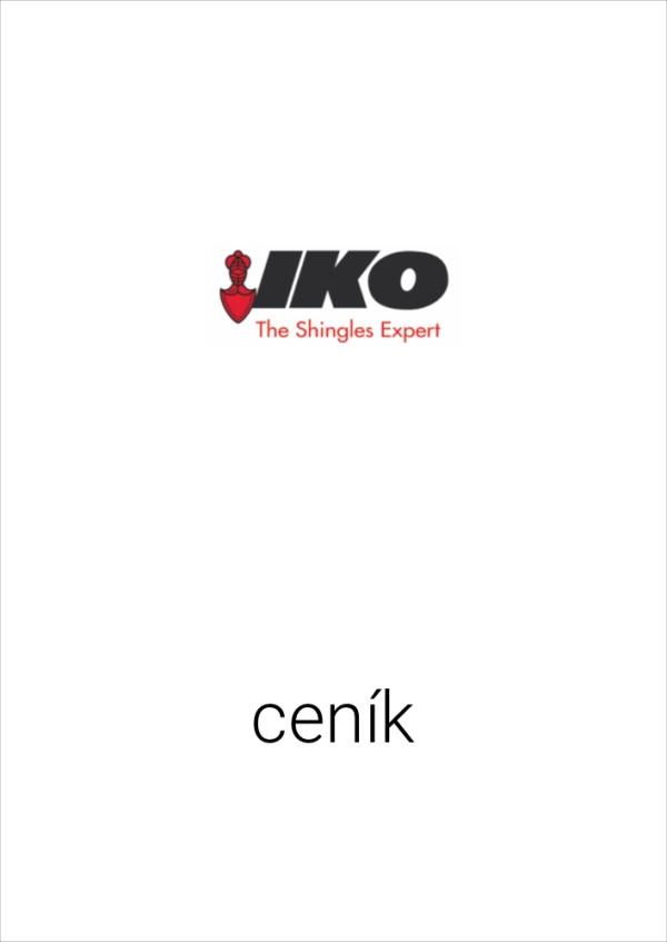 Ceník IKO 2021 – titulní strana